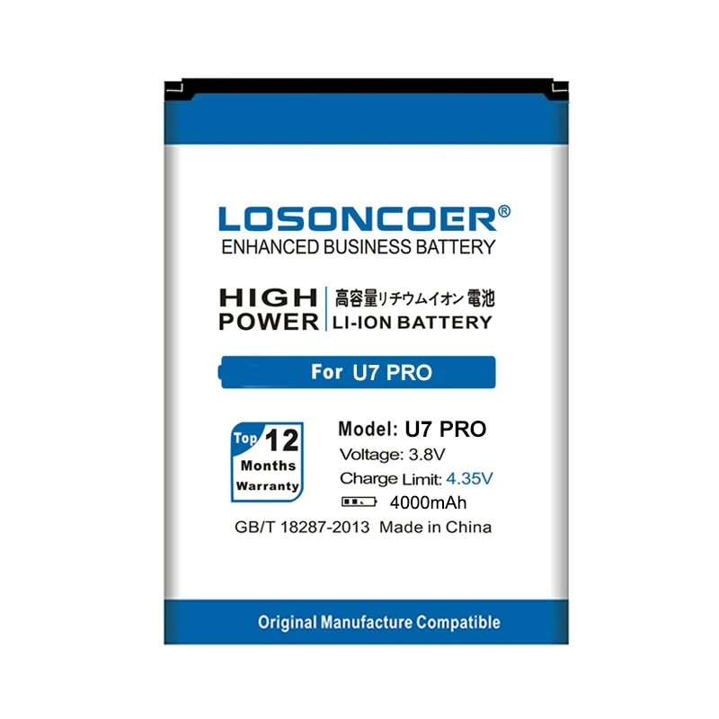 LOSONCOER 4000mAh сотовый телефон для Oukitel U7 Pro BQ BQS 5505 BRAVIS A551 аккумулятор|Аккумуляторы
