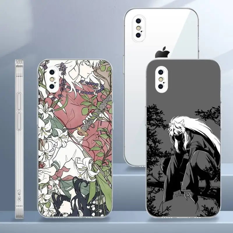 

Inuyasha Anime Cartoon Japanese Phone Case Transparent For iPhone 13 12 Mini 11 Pro X XR XS Max 7 8 6 6s Plus SE Cover Funda