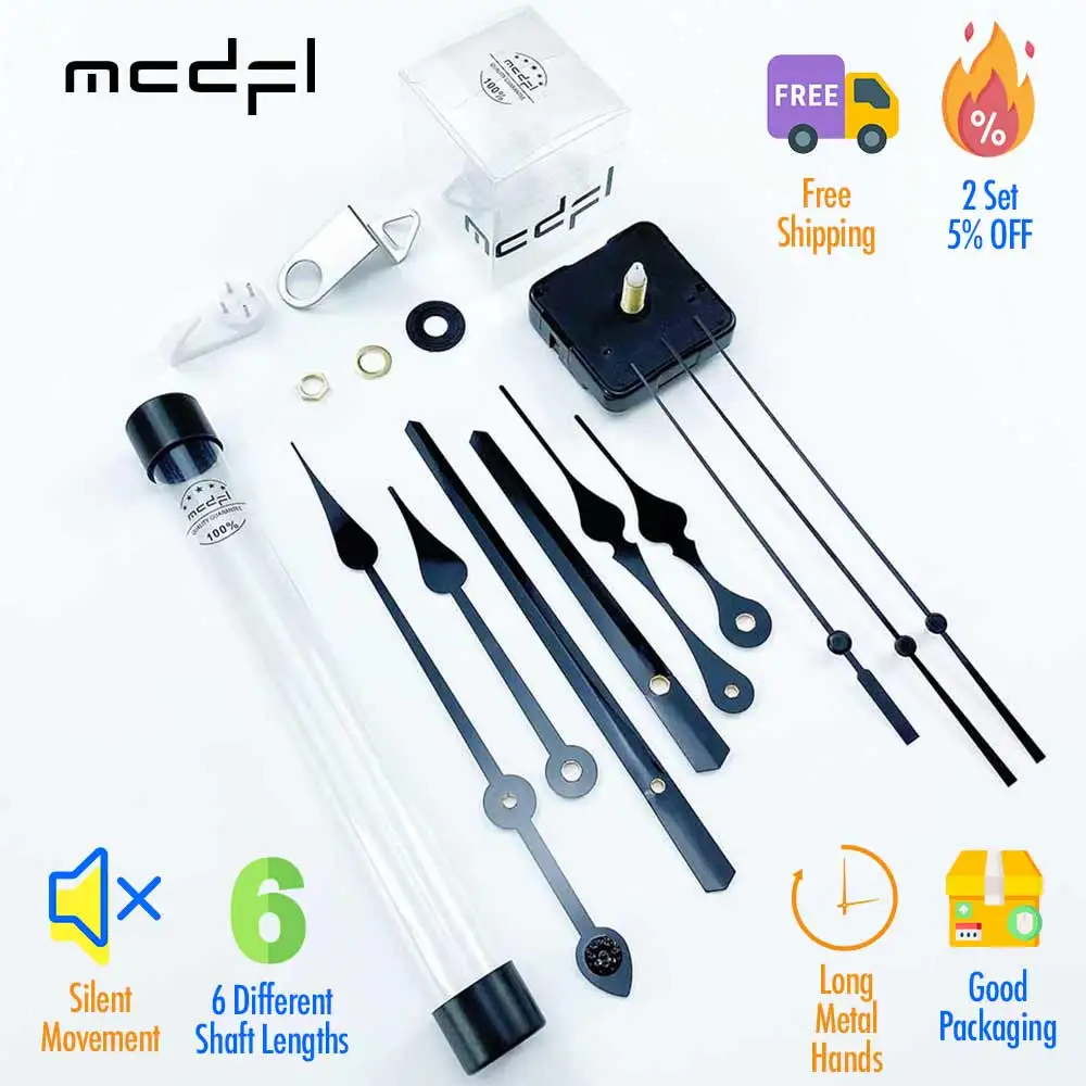MCDFL DIY Clock Mechanism Long Shaft Silent Table Clocks Movement Replacement Clockwork Sweep Quartz Watch for Mechanic Parts | Дом и сад