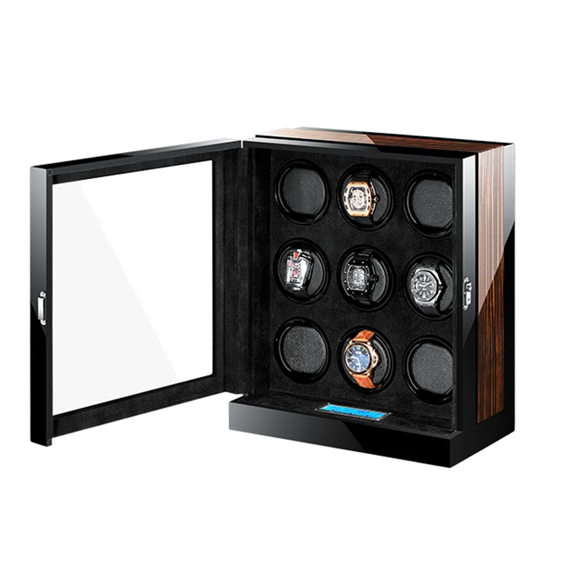 

New Luxury Wooden Mechanical watches storage box Automatic winding Watch winder Showcase 12 slots