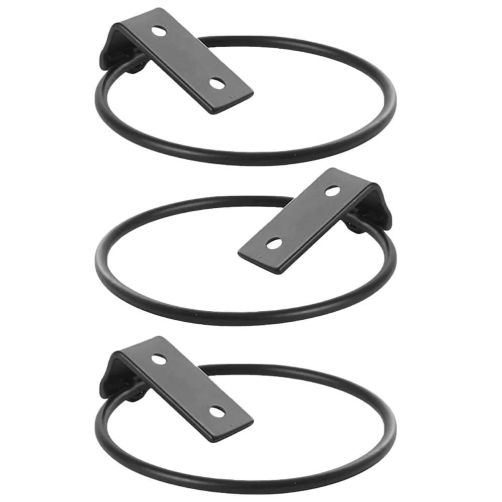 

3pcs Wall Mounted Flower Pot Tray Metal Iron Ring Flowerpot Wall Bracket Planter Tray (13.5x11x6.5cm)