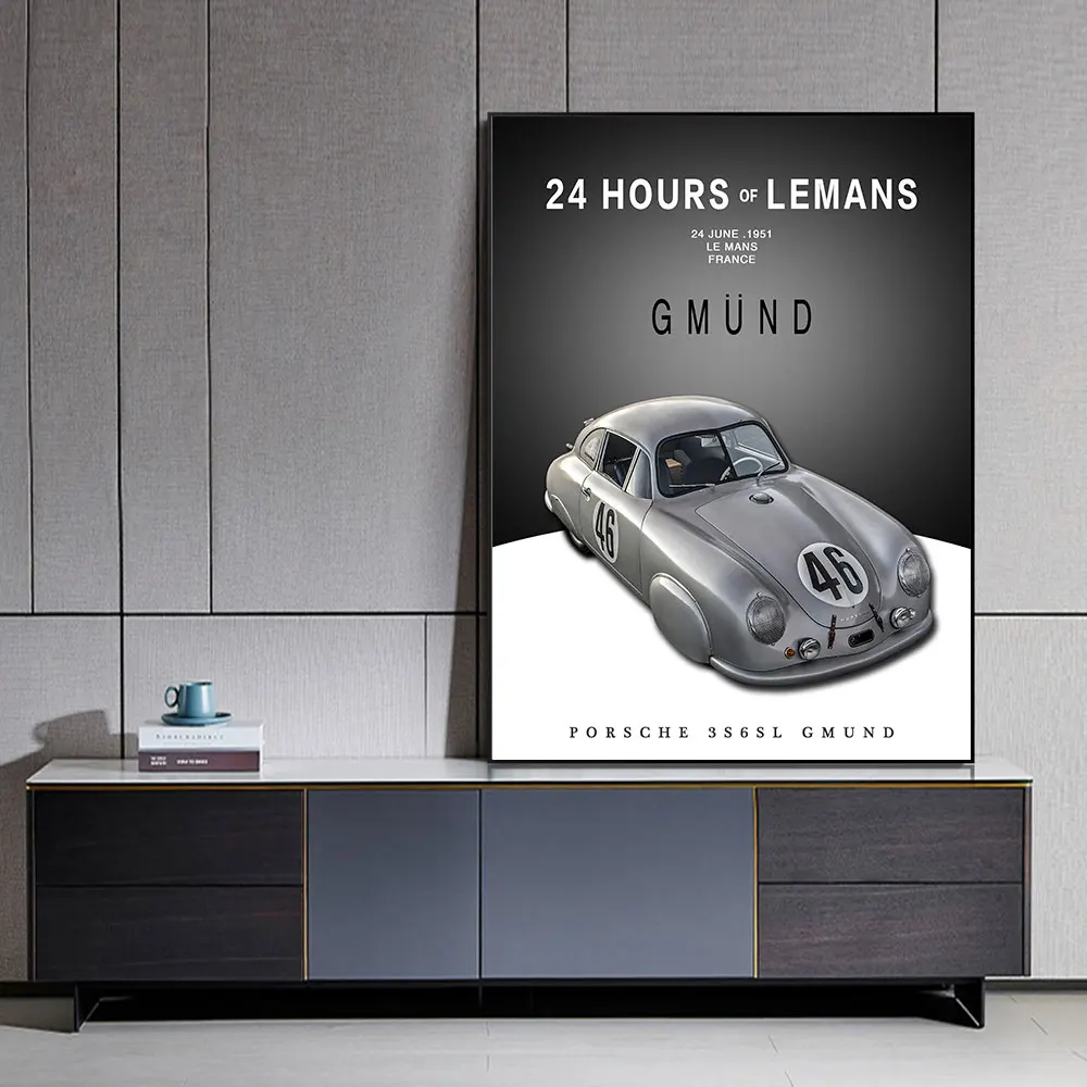 

356SL Gmund Coupe Poster Racing Car Painting Canvas Print Home Decor Wall Art Picture For Living Room Decoration Frameless