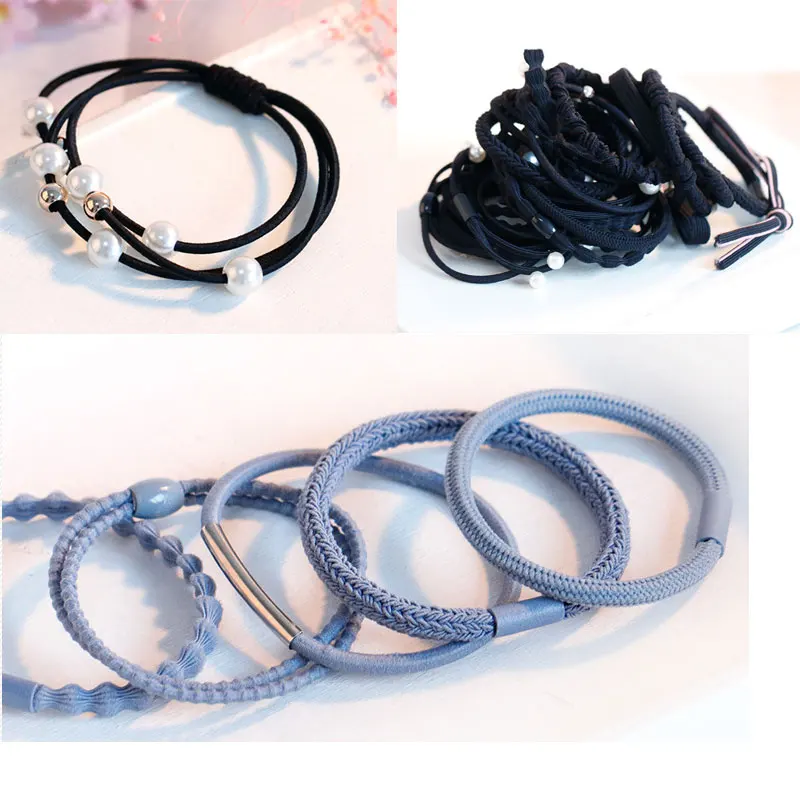 [24 шт.] высокая эластичная резинка для волос с украшением из жемчуга головной убор