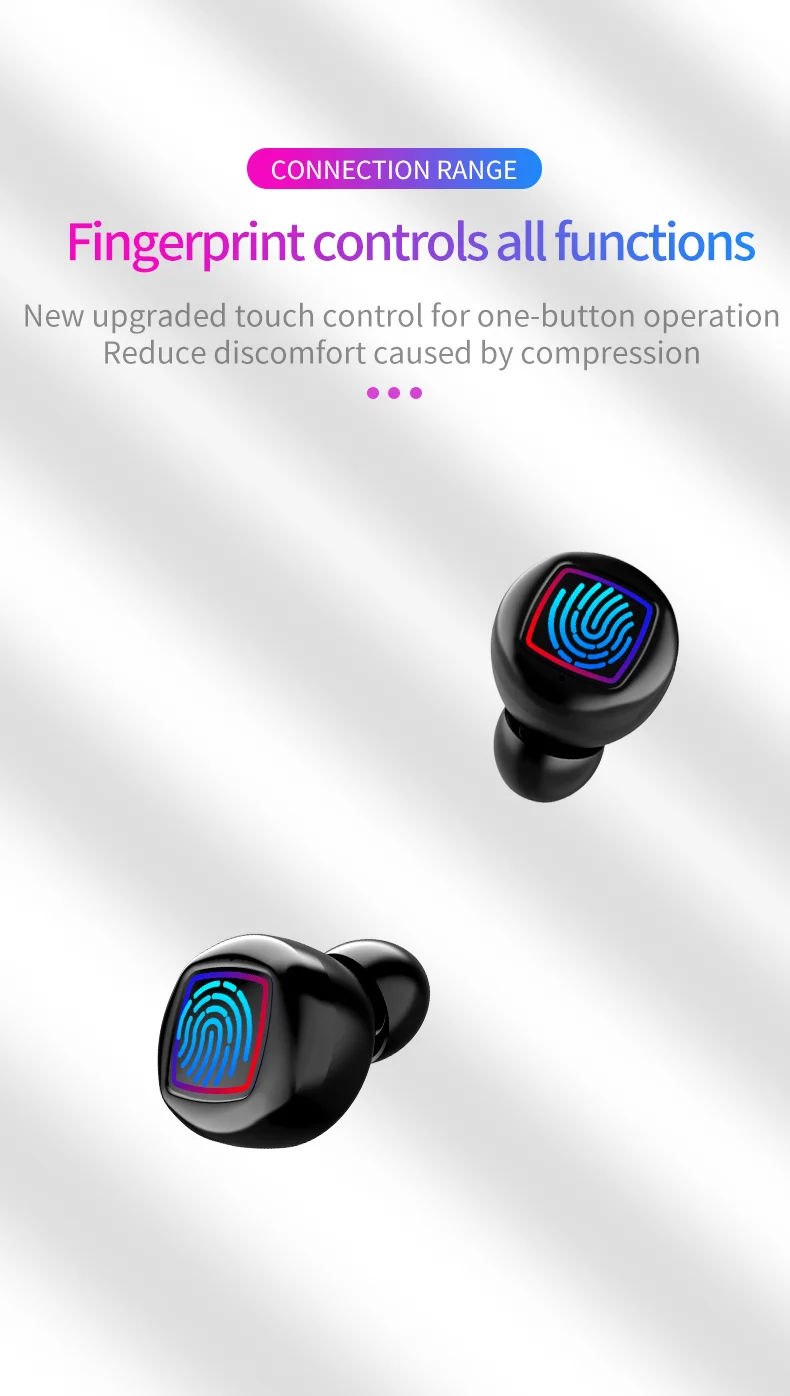 CALETOP Bluetooth 5,0 беспроводные наушники светодиодный дисплей IPX6 водонепроницаемые наушники с микрофоном Handsfree 400 мАч зарядный чехол