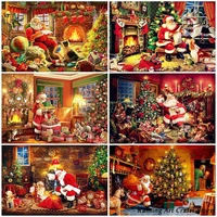 5d diy diamond painting santa claus embroidery full round square drill cross stitch kits christmas mosaic pictures home decor