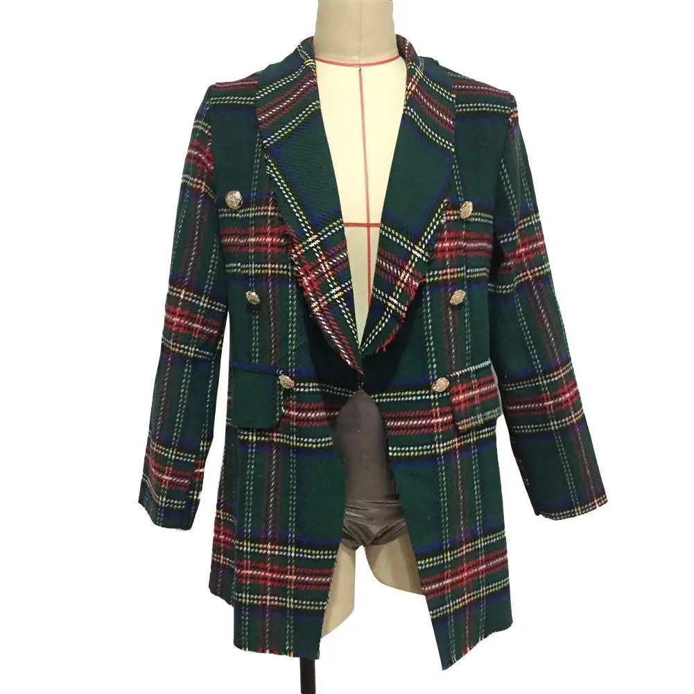 

Офисные женские туфли Двусторонняя шерстяной кардиган в клетку двубортный пиджак куртка