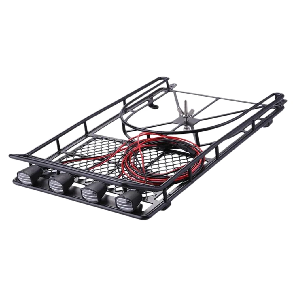 

RC 1:10 Roof Luggage Rack LED Light Bar for D90 SCX10 Axial - Black