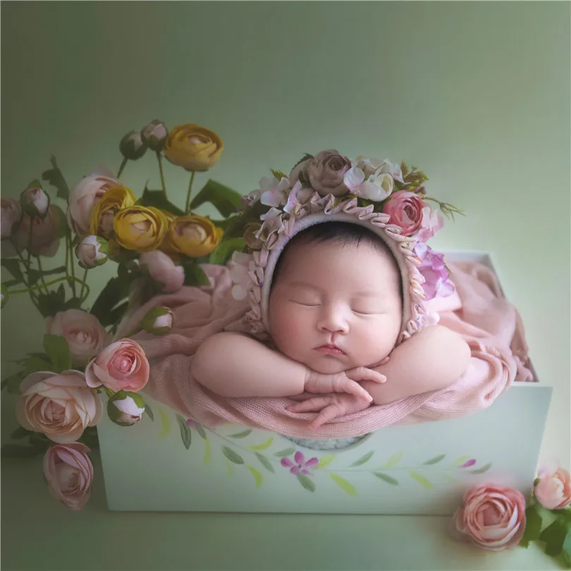 Винтажный цветочный сад капот для фотосессии новорожденных девочек шляпа ручной вязки цветочный чепчик реквизит для фотосессии