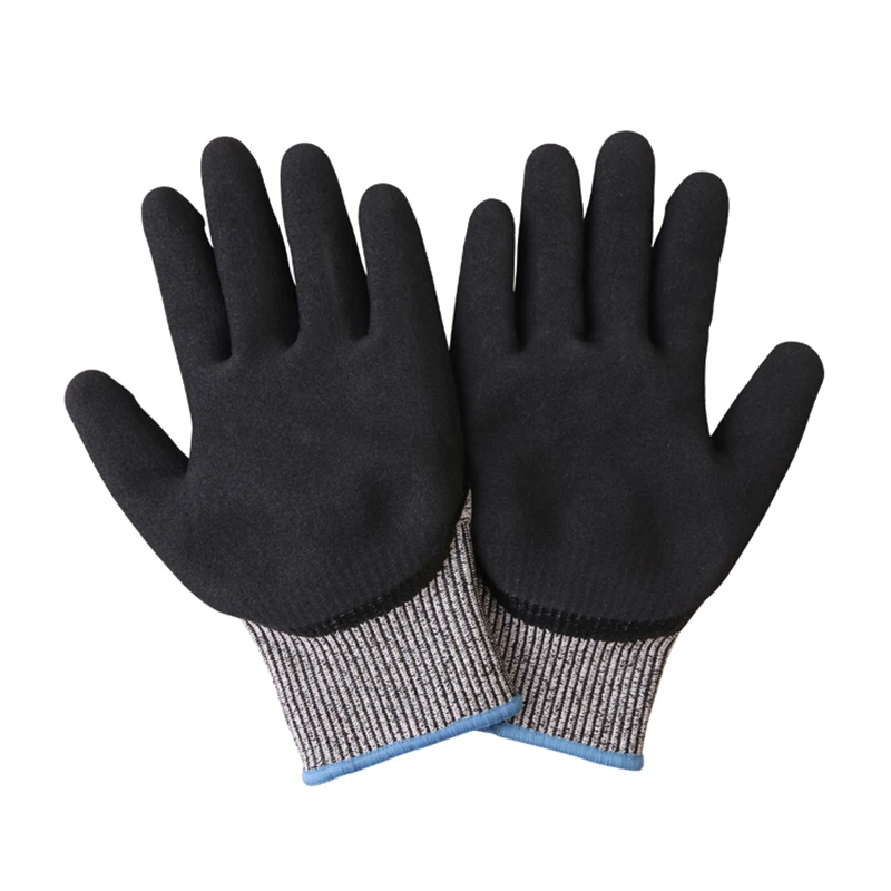 Impact Gloves GMG Cut Resistant Grey Black HPPE Shell Nitrile Sandy Coating Anti Dots Work Safety Glove | Безопасность и защита