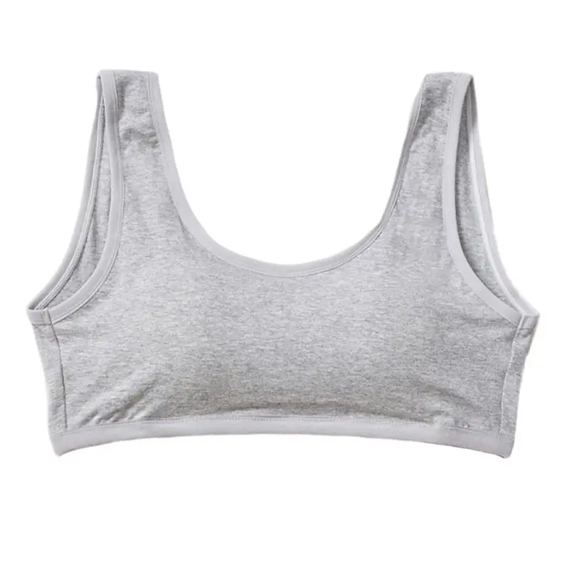 Women Girls Wide Straps Cotton Sport Bra Underwear Massage Wire Free Bralette X3UE