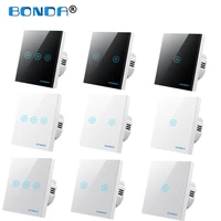 bonda sensor switch wall touch switches 220v light smart home crystal glass panel waterproof easy to clean 4 colors available