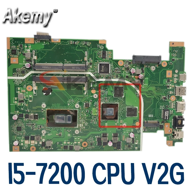 

Akemy X705UN mainboard For ASUS X705UQ X705UN X705UB X705U Laptop Motherboard 100% Test OK I5-7200 CPU V2G