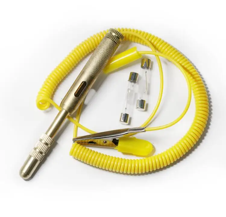 1 pen 2 bulb Тестер цепи автомобиля DC 6 в 12 В 24 В напряжение автоматический манометр автомобиля тестовый светильник измерительная ручка DC тест er стрейч - Название цвета: 1 pen 2 bulb