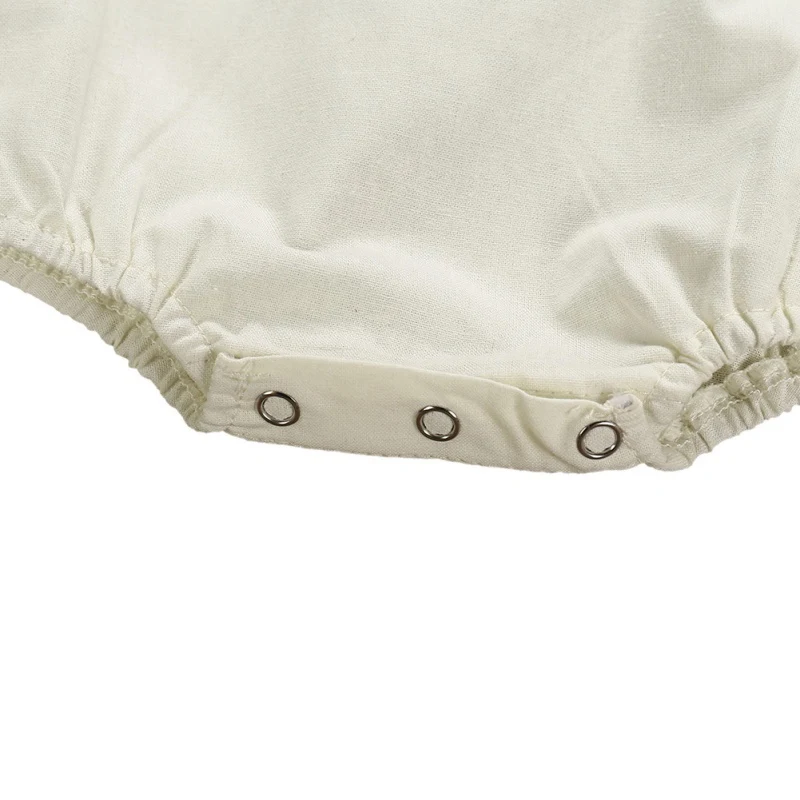 

Summer Newborn Baby Girl Boy Clothes Cotton Linen Sleeveless Button Bodysuit Outfits Set2