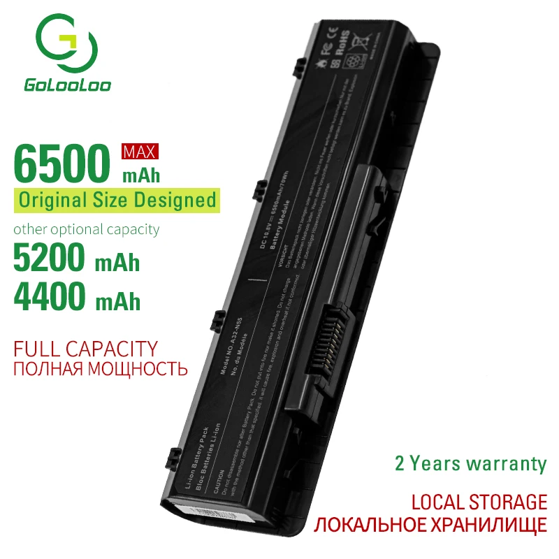 Golooloo 6 ячеек Аккумулятор для ноутбука ASUS A32-N55 07G016HY1875 N45 N45E N45F N45J Мистик», «издание N45JC N45S N45SF N45SJ N45SL