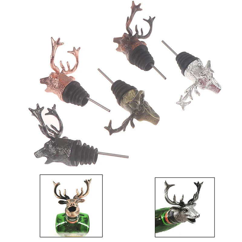 Сплав цинка Олень голова оленя вино Pourer уникальные бутылки вина пробки аэраторы