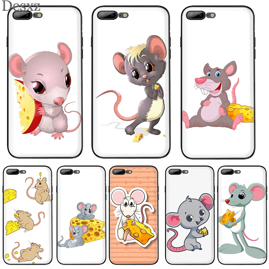 Чехол для мобильного телефона из ТПУ для iPhone 11 Pro XR X XS Max iPhone 7 8 6 6s Plus 5 5S SE, чехол с милой мультяшной мышкой с сыром
