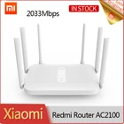 Оригинальный маршрутизатор Xiaomi Redmi AC2100, 2033 Мбитс, 2,4 ГГц, 5,0 ГГц, двухдиапазонный гигабитный беспроводной маршрутизатор, Wi-Fi ретранслятор, 6 антенн с высоким коэффициентом усиления