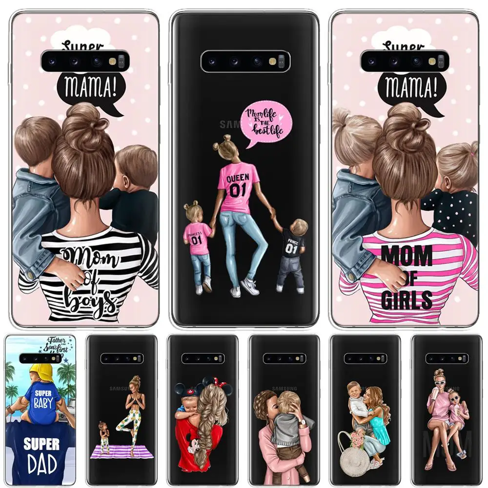 Модный супер-чехол для телефона для мамы и папы для девочки samsung Galaxy S9 S8 S10 Plus S7 S6 Edge S10 Lite Funda Etui