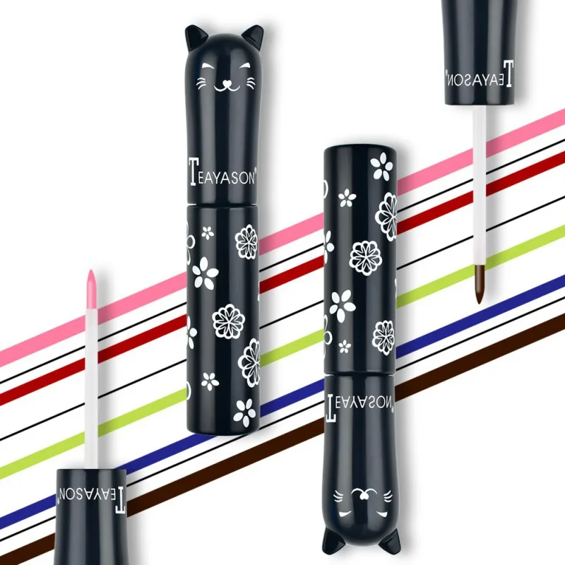 Новая красочная подводка для глаз с кошачьей головой водостойкая без