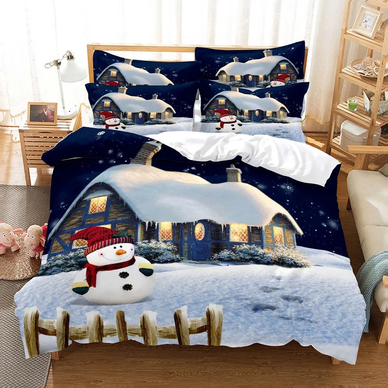 

Snow Scene Hut Bedding Set Duvet Cover Set 3d Bedding Digital Printing Bed Linen Queen Size Bedding Set Fashion Design