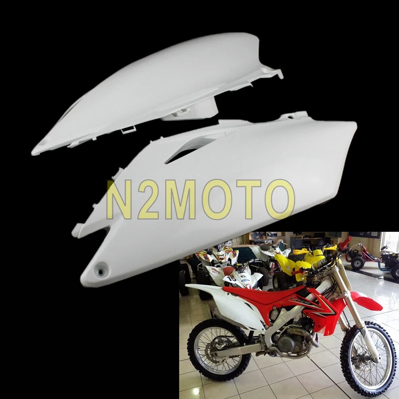 

Motocross Enduro Supermoto Plastic Fairing Side Panels For Honda CRF250R 10-13 CRF450R 09-12 Dirt Bike White Rear Side Covers