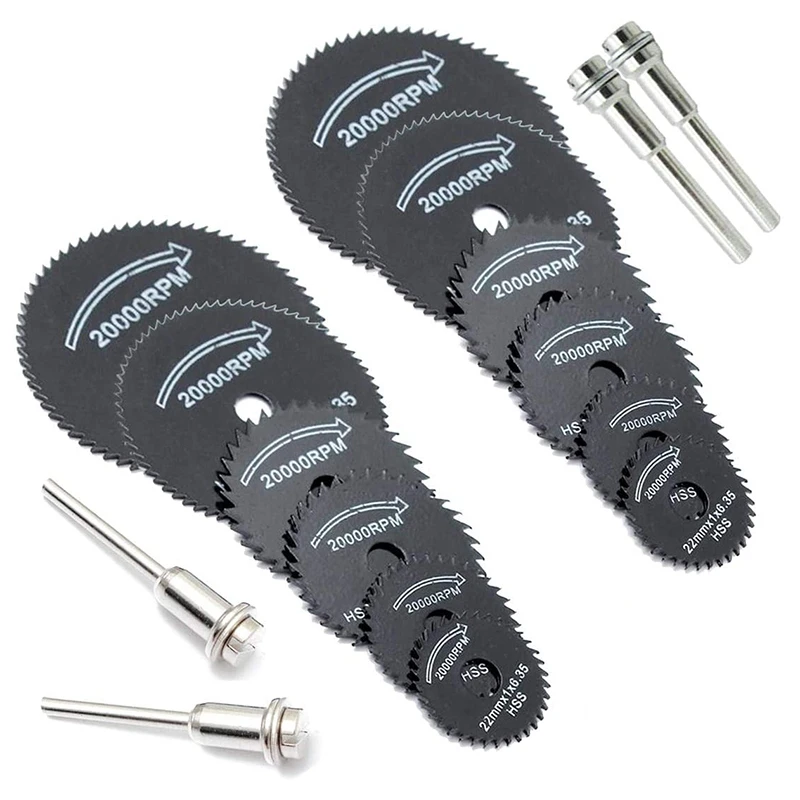 

16Pcs Circular Saw Blades HSS Saw Disc Wheel Cutting Blades Mini Wood Cutting Discs Rotary Tools Set with Mandrels
