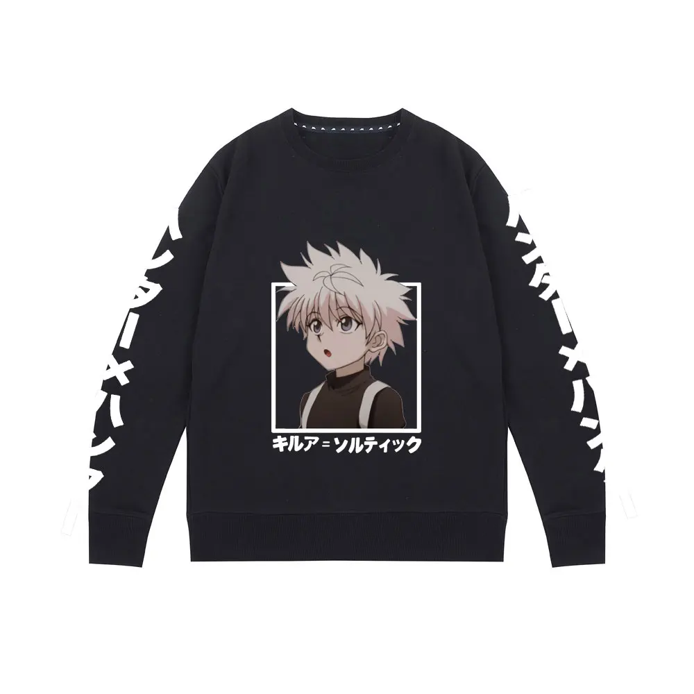 

Killua Zoldyck Anime Hunter X Hunter Print Sweatshirt Men Women Casual Loose Pullover Unisex Long Sleeve Round Neck Sweatshirts