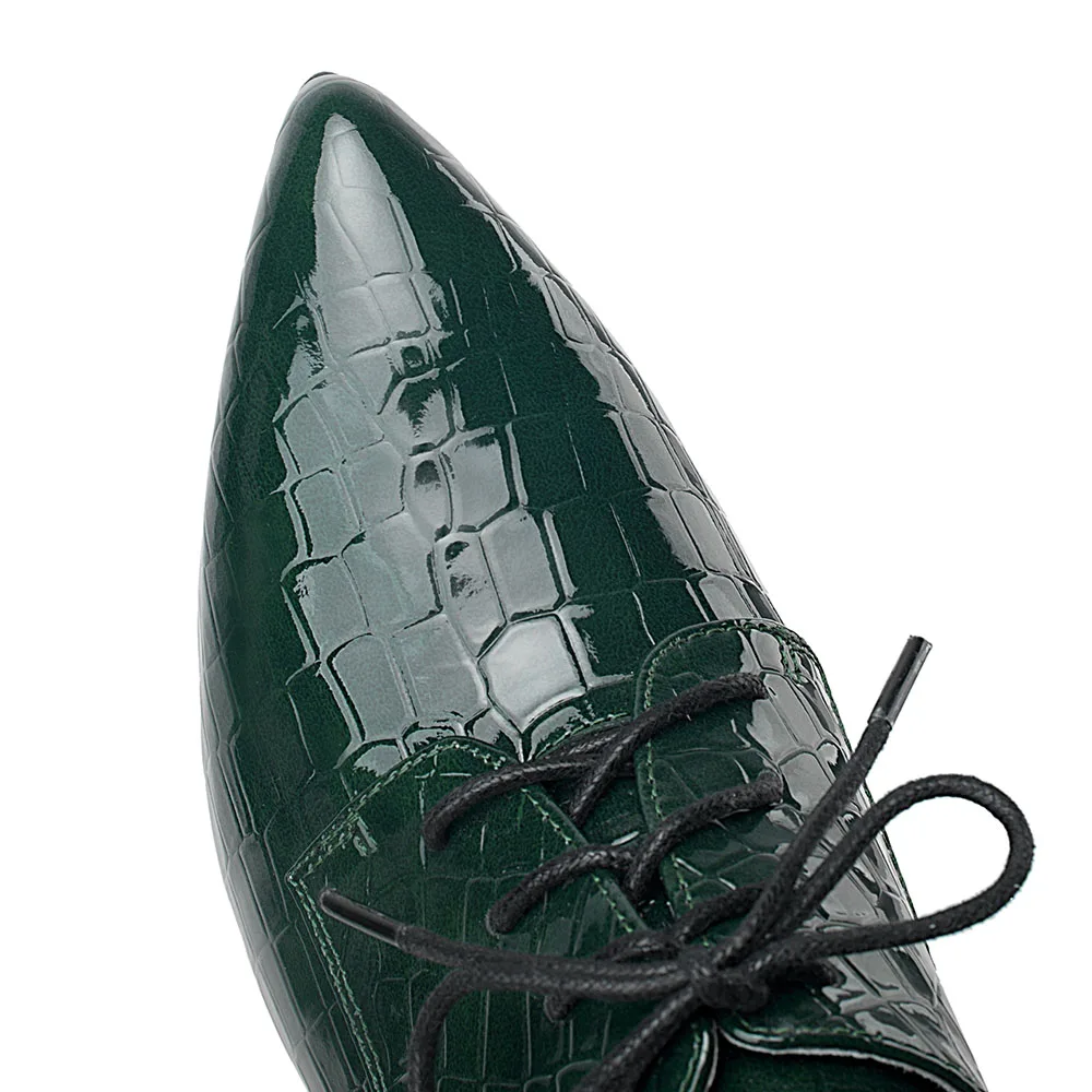 

Women High Heels Cow Leather Spring Autumn Pumps Lace-Up Black Pointed Toe Female Luxury Party Thick Pumps Shoes Woman 2021