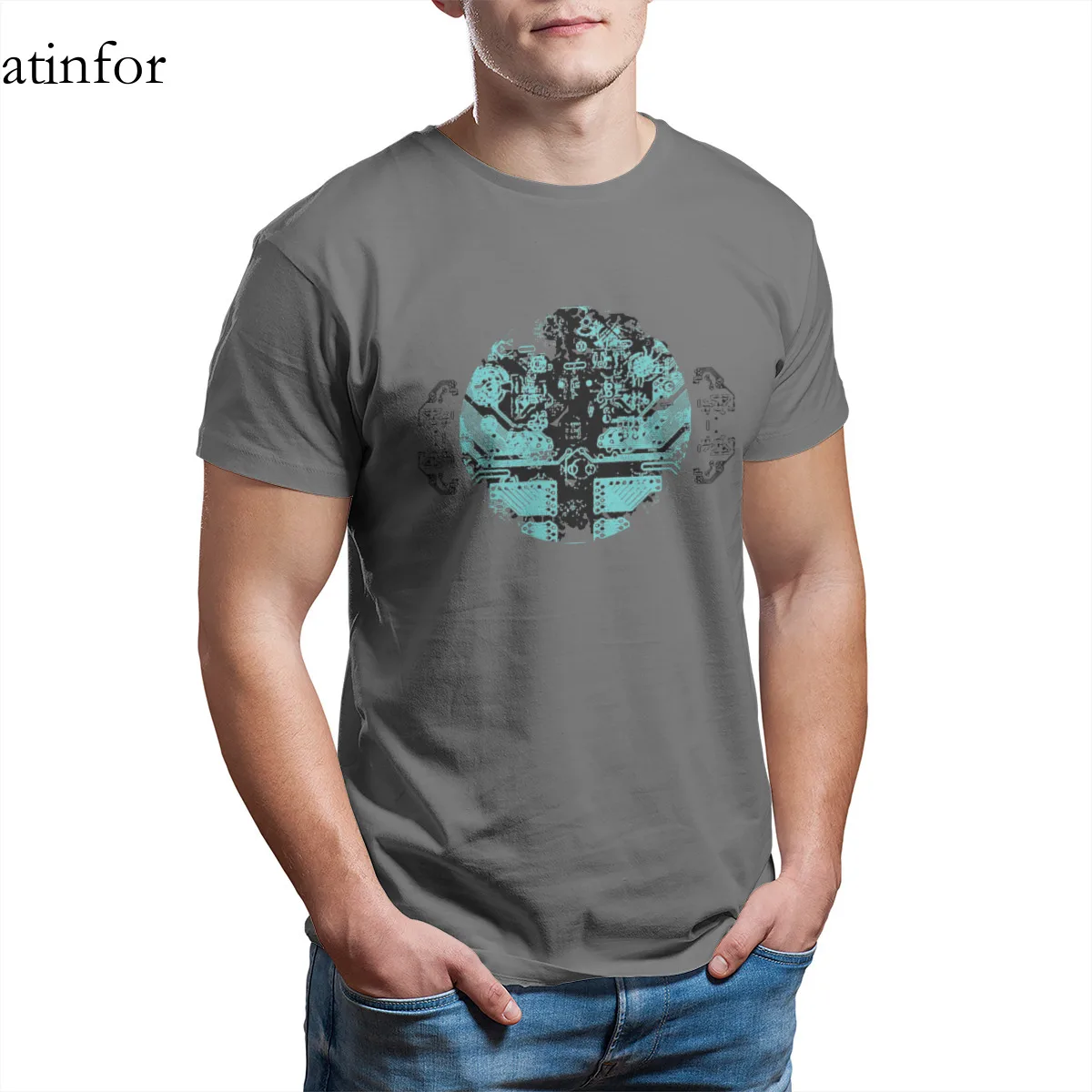 Футболка с принтом Mind and Machine футболка оверсайз высокого качества из аниме на