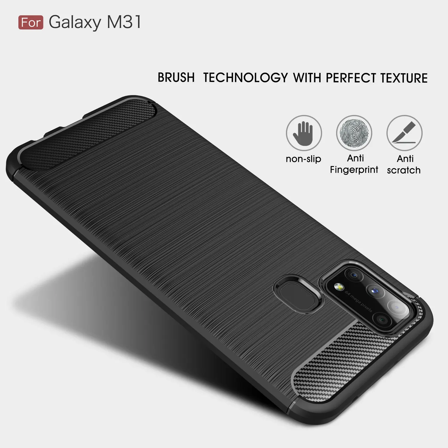 

Soft Phone Case For Samsung Galaxy M30 M20 M10 M31 M80S M60S M40S M30S M21 M40 A70E A70S A90S A60 Silicone Carbon Fiber Cover