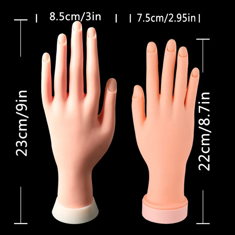 1Pcs Flexible Soft Plastic Manicure Nail Art Practice Model Painting Tool Fake Hand For Training Salon | Красота и здоровье