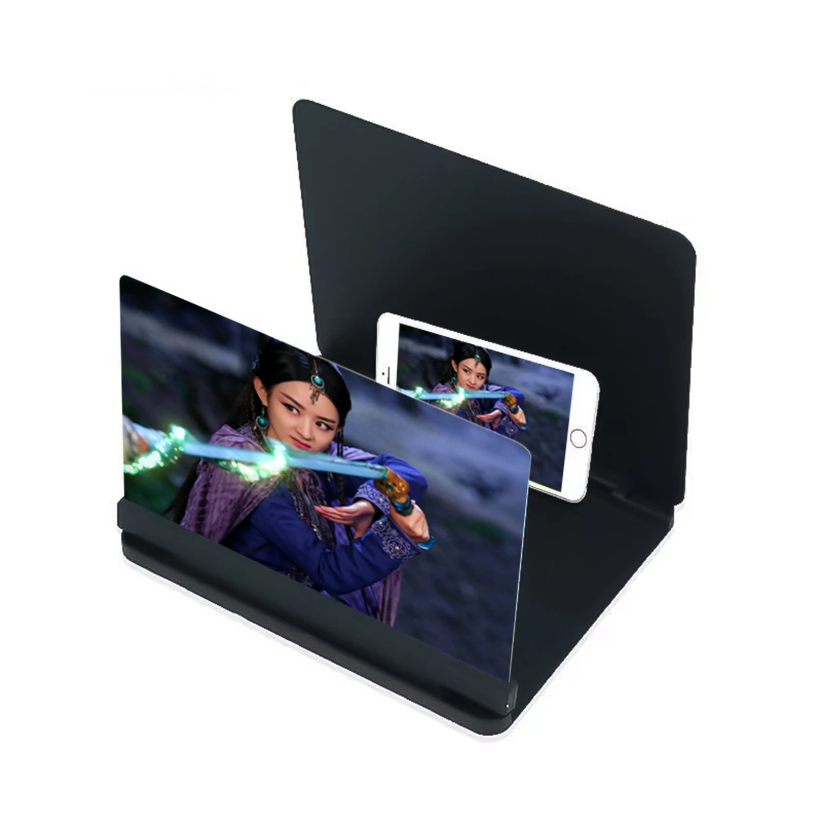 

Movie 12 Inch Mobile Phone 3d Screen Video Magnifier Folding Curved Enlarged Smartphone Movie Amplifying Projector Stand Bracket