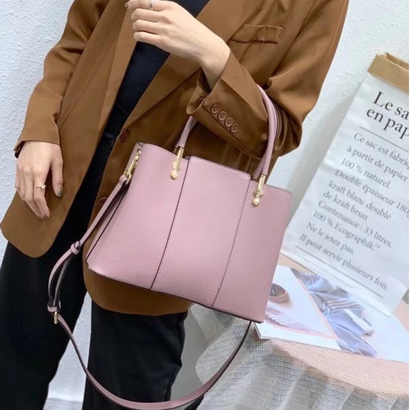 

Leather Handbag Fashion Commuter Ladies Two-Layer Leather Messenger Killer Bag New Temperament Tide Large-Capacity Three-Layer