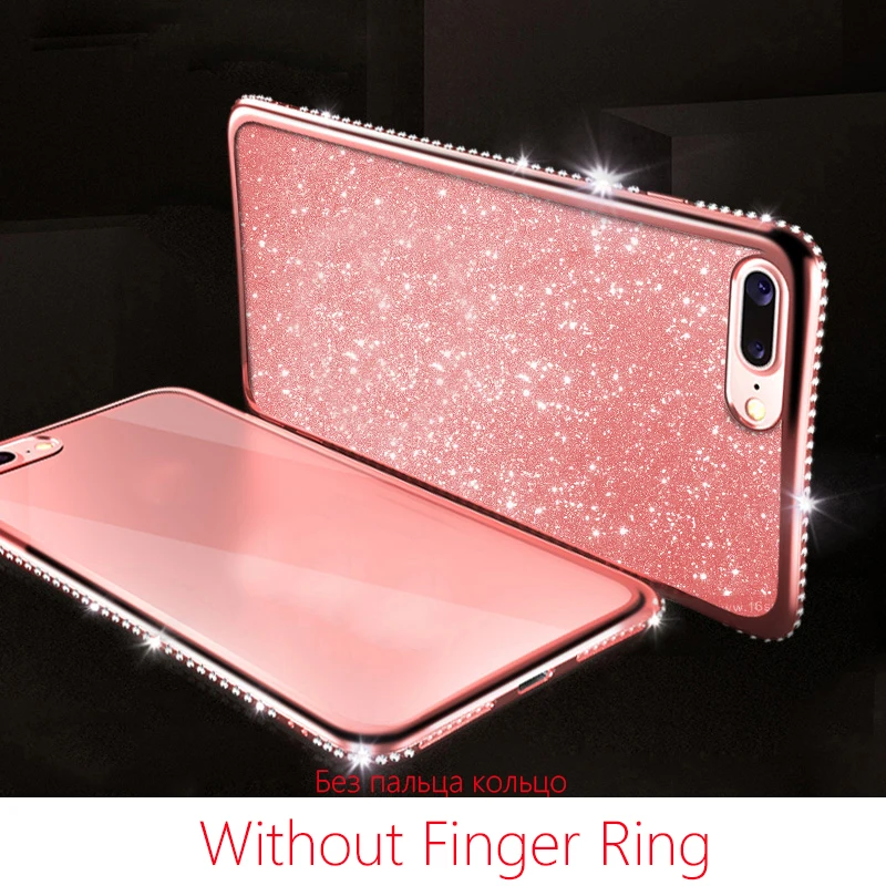 RoseGod Nova 3 3i Блестящий Алмазный чехол для Huawei P20 P30 Pro P Smart Mate 10 20 Lite Honor 7X 8X кольцо-держатель из мягкого ТПУ - Цвет: RoseGod
