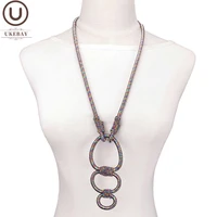 ukebay new luxury handmade necklaces women pendant necklace metal jewelry 9 colors fashion accessories party gothic long chains