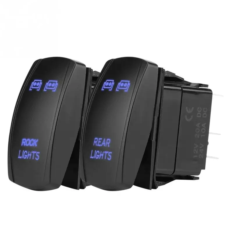 DC 12V 24V синий светодиод лазерный кулисный переключатель 5 Pin задний свет ВКЛ ВЫКЛ