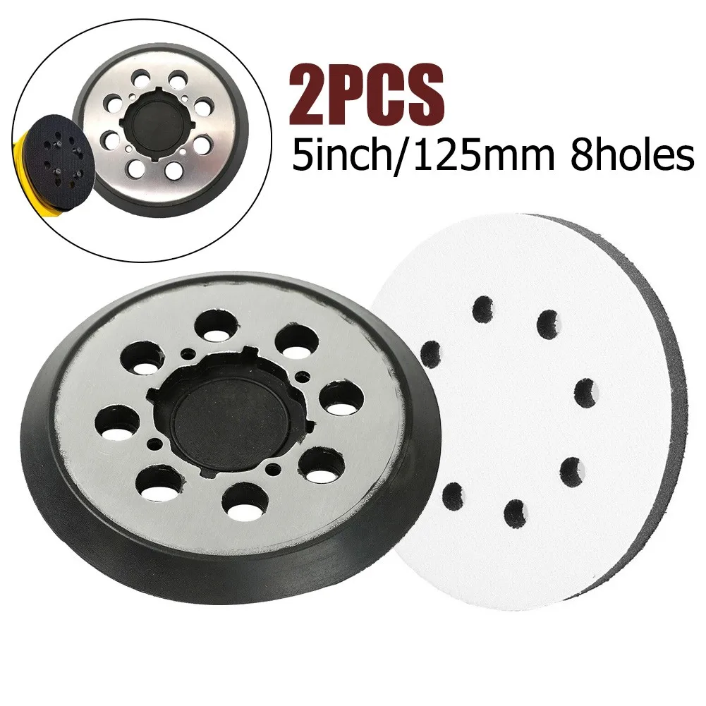 

2Pcs 5in 8Hole Sponge Interface Pad And Soft Sponge Interface Pad For DWE6421 DWE6421K DCW210B Random Orbital Sander