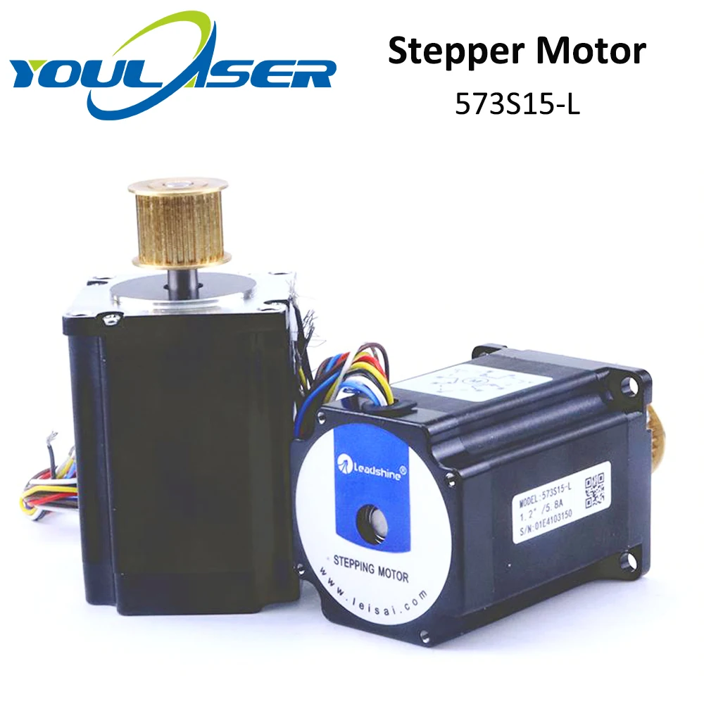 YOULASER Leadshine 3 фазы шагового двигателя 573S15 L для NEMA23 5.8A Длина 76 мм вал 8 мм|Шаговый