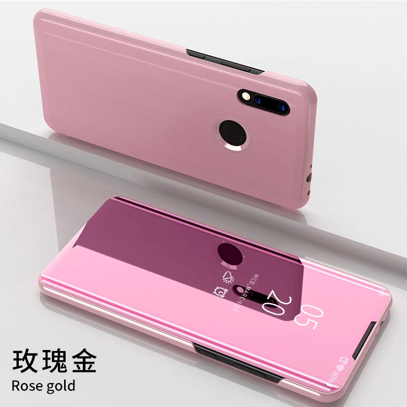 Для zte V10 Vita чехол, зеркальный флип-чехол, кожаный чехол для телефона zte Blade V10 Vita, защитный чехол для телефона с подставкой - Цвет: Rose gold