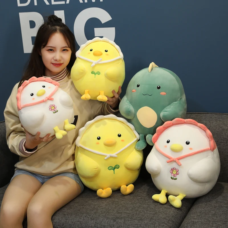 

23-40CM Kawaii PlushToy Soft Kawaii Stuffed Chicken Animals Cute Dinosaur Doll Sleeping Pillow Valentines Gifts For Kids Girl