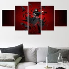 Плакат аниме Учиха Итачи, картина, современный холст, Настенная картина, Модульная картина для гостиной, дома, спальни, декоративная рамка, 5 шт.