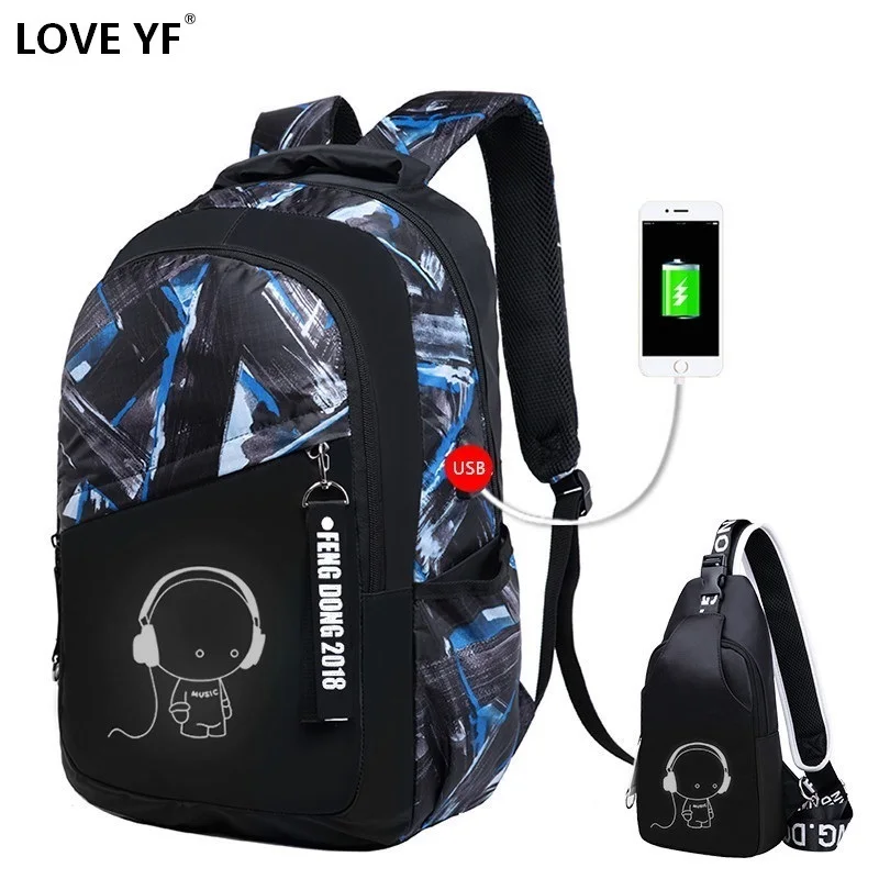 Подростков световой рюкзаки многофункциональный Колледж 15 6 дюймов для Mochila Escolar