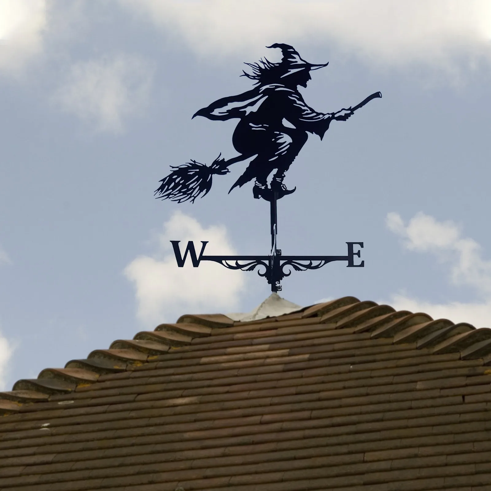 

Farm stainless steel household weather wind direction indicator yard measuring tool outdoor witch shape decoration craft