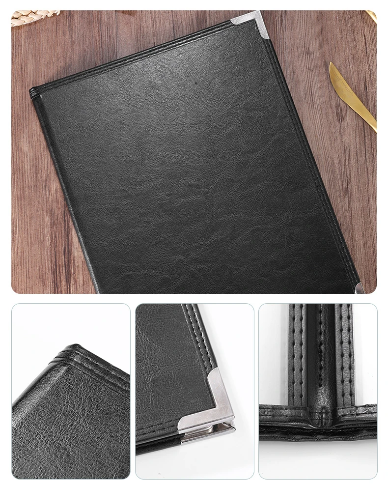 Чехол в твердом переплете для меню A4 из искусственной кожи прайс-лист с