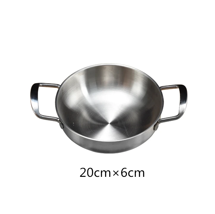 20cm 18 см/20 см/22 см нержавеющая сталь Hotpot плоское дно кастрюля для приготовления пищи горшок для Раков морепродуктов кухонный кастрюля для индукционной плиты - Цвет: 20cm