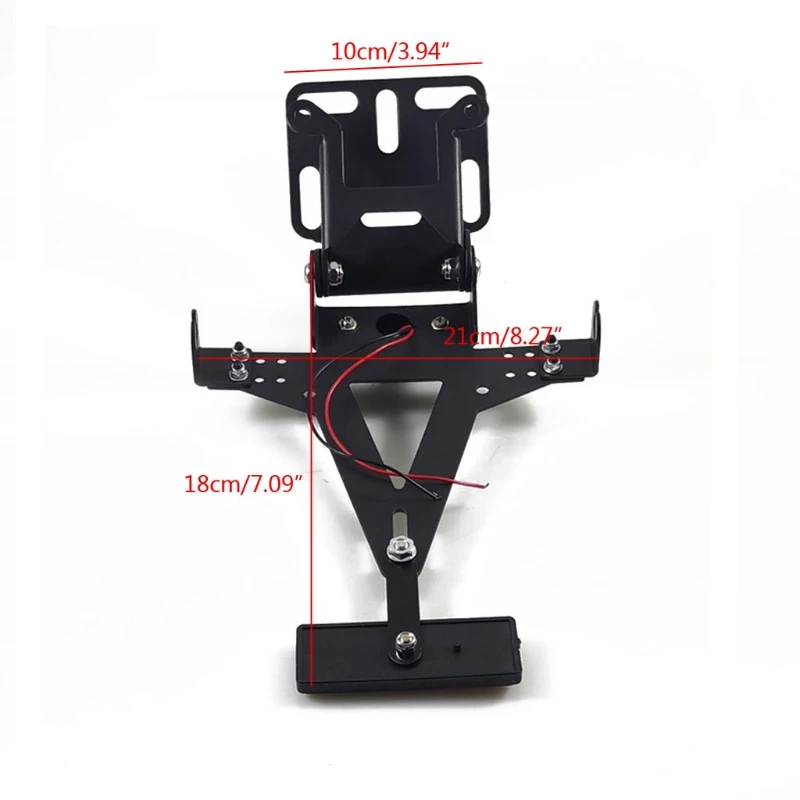 

Motorcycle Adjustable Angle License Number Plate Frame Holder Bracket Tail Brake