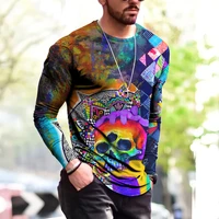 spring mens top pullover 3d printing geometric theme male casual jogging interesting t shirts daily sports styles