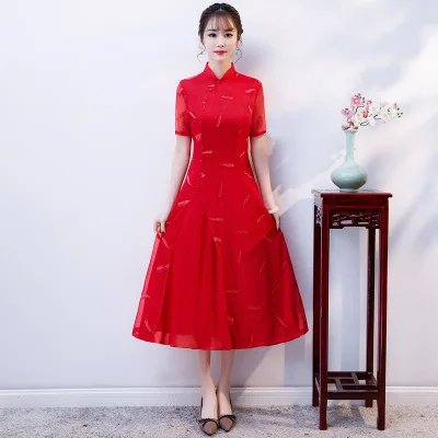 Женское шифоновое платье с коротким рукавом из Вьетнама Ao Dai | Тематическая