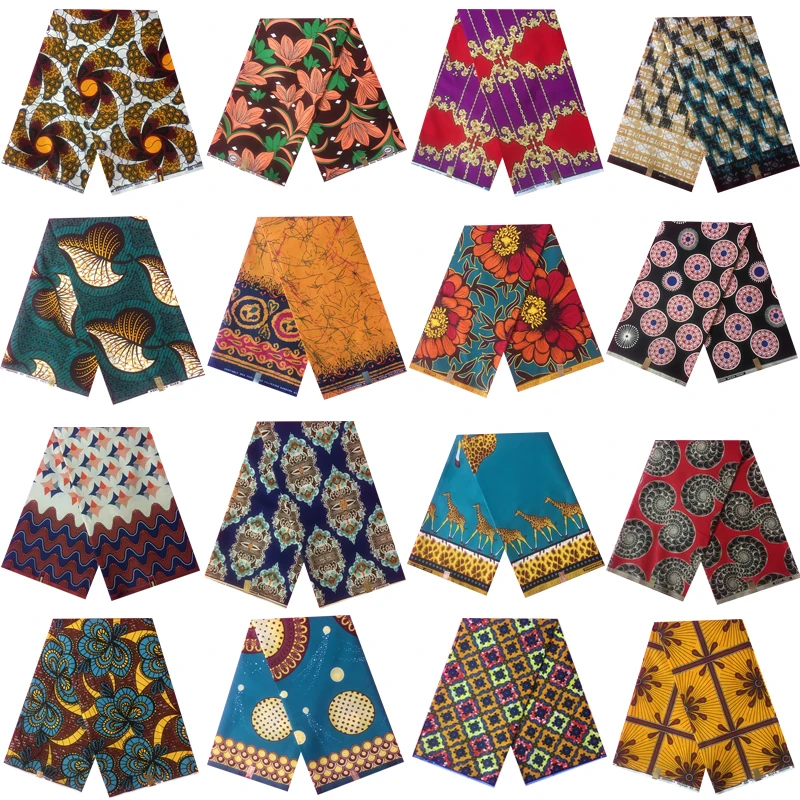 Ankara Africa Printed Fabric Real Wax Patchwork Sewing Material Dress Artwork Accessory 100% Polyester Crafts Loincloth 1Yard